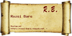 Rozsi Bars névjegykártya
